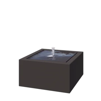 Alumīnija dārza strūklaka - Lyra - 80 x 80 x 40 cm - RAL7016 matēts (antracīta pelēks) - Ar LED apgaismojums