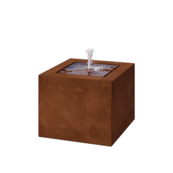 Kortena tērauda dārza strūklaka - Lyra - 50 x 50 x 40 cm - Ar LED apgaismojums